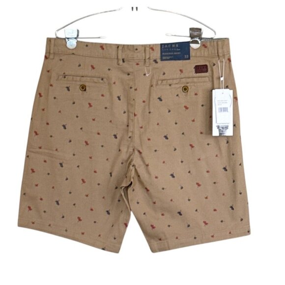 Jachs New York Men's Printed Stretch Bleecker Short Dark Khaki Size 33 NWT - Picture 3 of 8